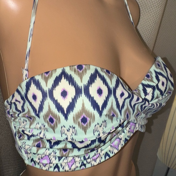 Size 32 D top with smallbottoms. Victoria’s Secret swimsuit, aqua, blue, navy, - Picture 4 of 17